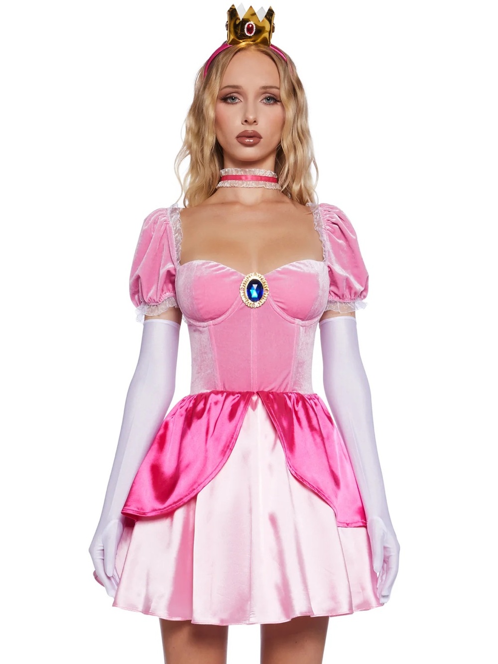 NWT Mario Bros Pink Princess Peach Costume Dress Size Small
